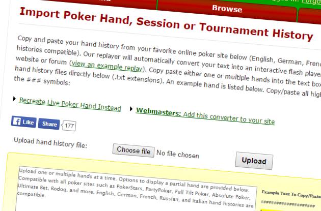 Poker Hand Replays