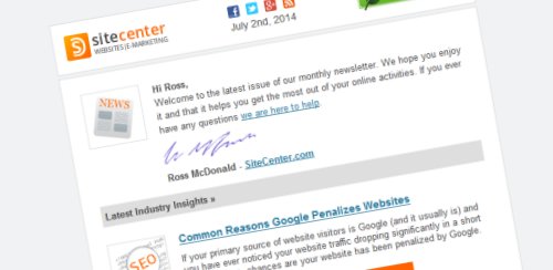Example of personalized email newsletter