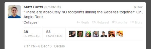 Matt Cutts Mentions Anglo Rank on Twitter