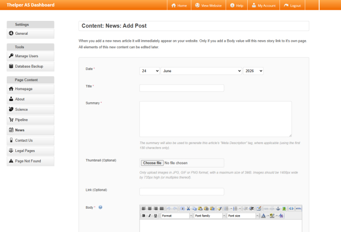 Content Management System Example