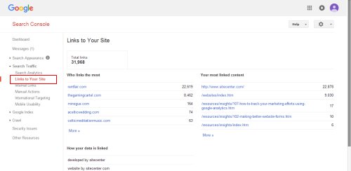 Google Search Console Links to Your Site