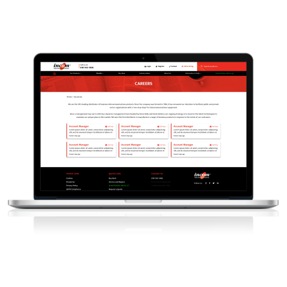 Design & Develop New Telecoms Catalogue Website